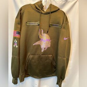 AUTHENTIC Nike Size Medium MN Vikings 2018 Salute to Service Hoodie NFL Sideline